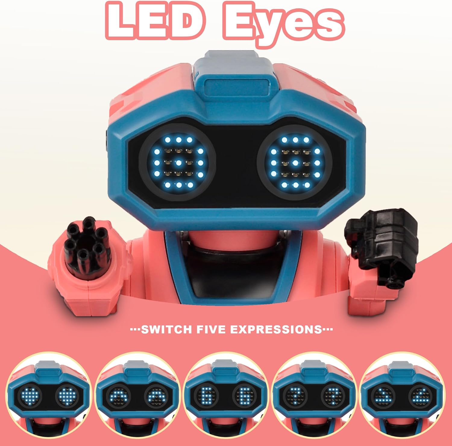 BYTEWAR Robot Toys for Boys Girls, Rechargeable RC Robot with GestureSensing,Auto-Demonstration, Fun Gift for Kids(Pink)