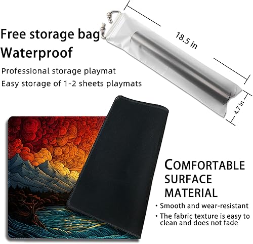 Miniatura 62 de MTG Playmat, Free Storage Bags, 24 x 14 Inches, TCG & Board Game Mat with Zones