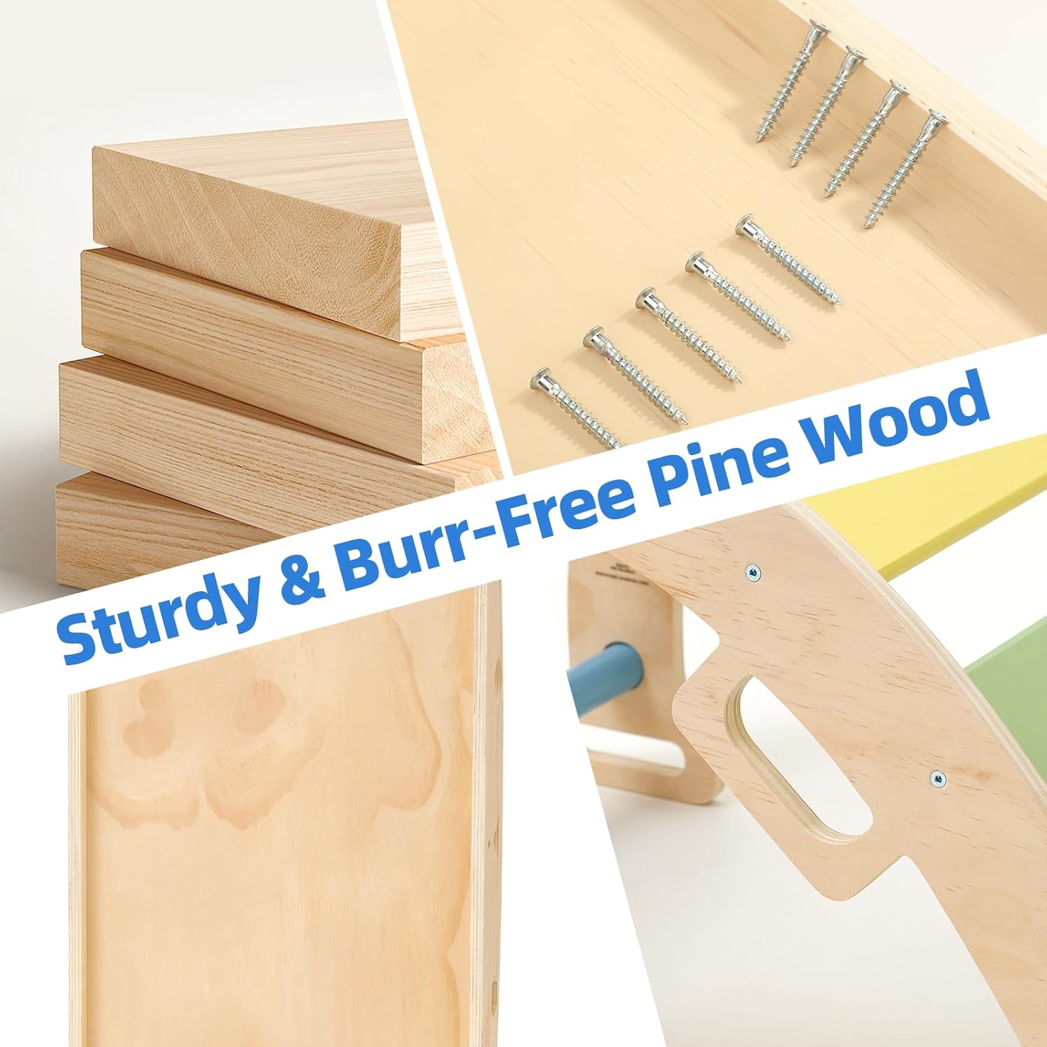 Baby Pikler Triangle Set with Cushion, 9-in-1 Foldable Wooden Climbing Toys for Toddlers, Indoor Montessori Jungle Gym Set for Kids Birthday Gift