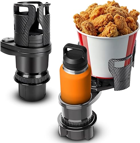 Expansor de portavasos para automóvil 2 en 1, portavasos expandible con base ajustable, la parte superior se adapta a Yeti, Ramblers, Hydroflask,
