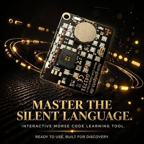 Morse Code Trainer Card Pro, Professional PCB Style with Interactive LEDs & Signal Buttons for Adult Morse Code Learning, Telegraph Practice & Encryption Training for Electronics Lovers (1Pc) - 2