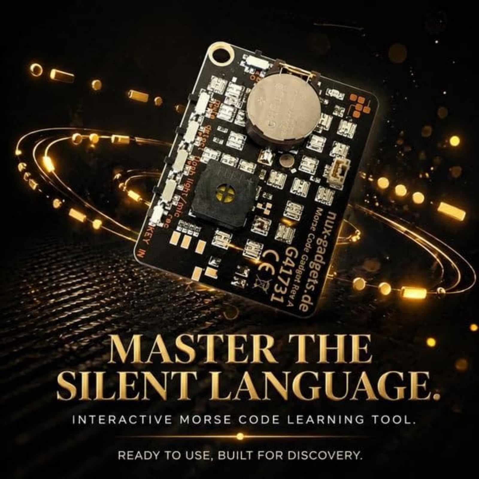 Morse Code Trainer Card Pro, Professional PCB Style with Interactive LEDs & Signal Buttons for Adult Morse Code Learning, Telegraph Practice & Encryption Training for Electronics Lovers (1Pc) — view 2