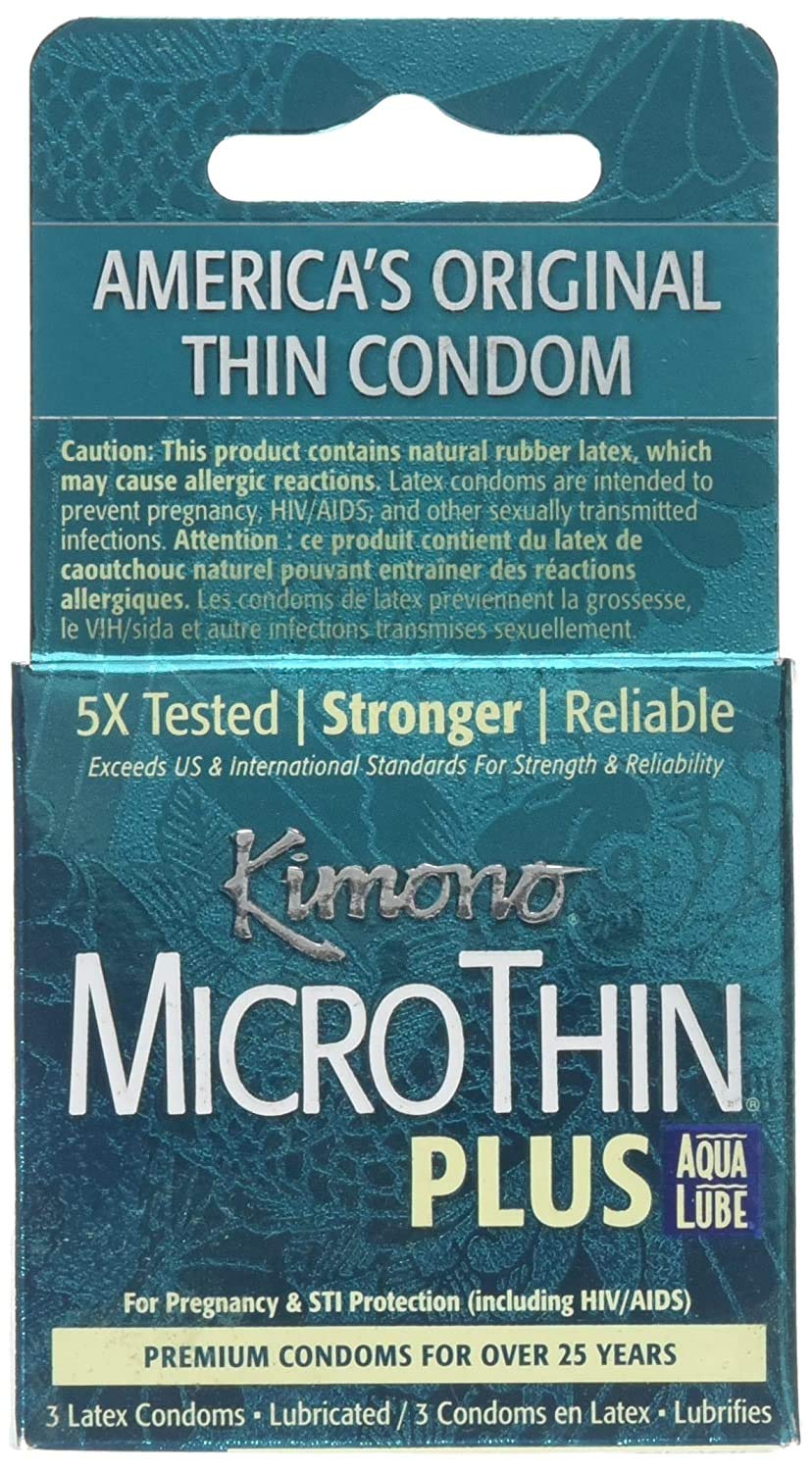 Mayer Laboratories Kimono Microthin Aqua Lube lateksowe kondomy, 3 kr