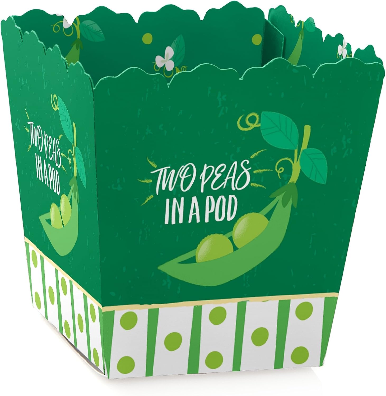 Big Dot of Happiness Double the Fun - Twins Two Peas in a Pod - Party Mini Favor Boxes - Baby Shower or First Birthday Party Treat Candy Boxes - Set of 12