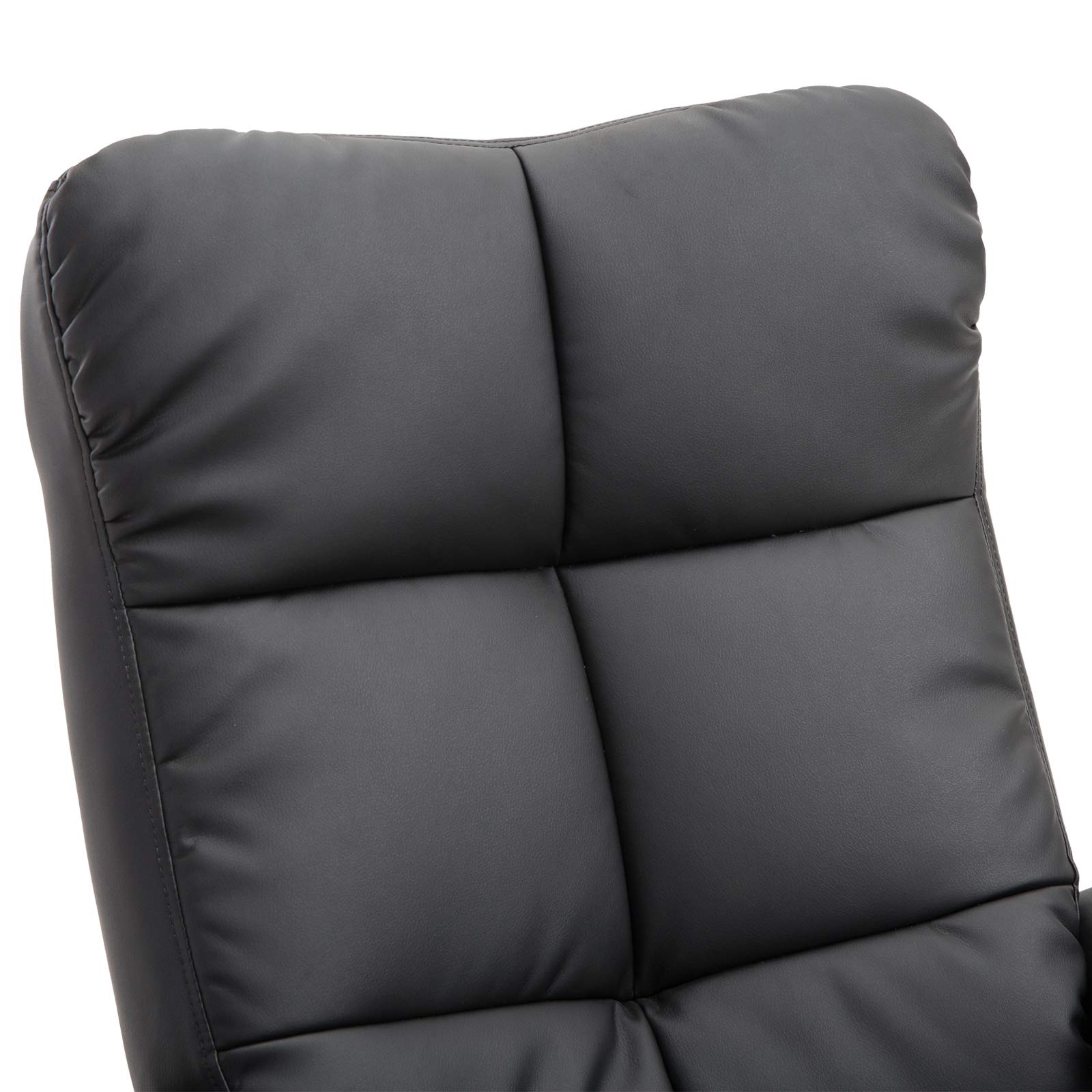 HOMCOM Fauteuil Relax avec Repose-Pied, Fauteuil de Relaxation en PU, pivotant à 360°, Dossier inclinable, Assise et Dossier rembourrés, Rangement caché, pour Salon, Chambre, Home cinéma, Noir