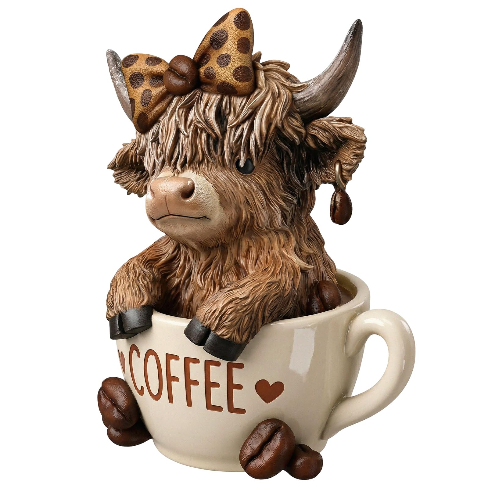 1Pcs Highland Cow Kitchen Accessories, Highland Cow Bathroom Ornaments, Highland Cow Gift with Decorative, Highland Cow Bathroom Accessories and Highland Cow Ornaments for Home Decor