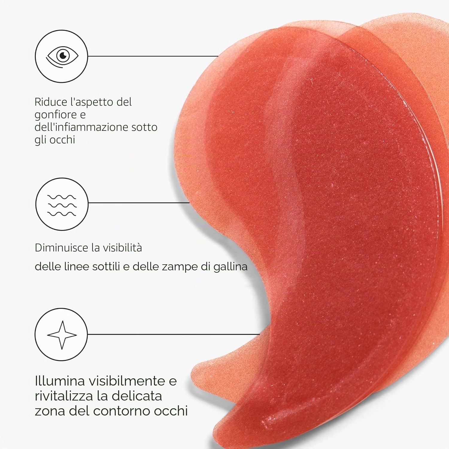 DRMTLGY Maschere per occhi schiarenti (30 paia) - Maschere per occhi contro occhiaie e gonfiore con acido ialuronico, cuscinetti per occhi gonfi
