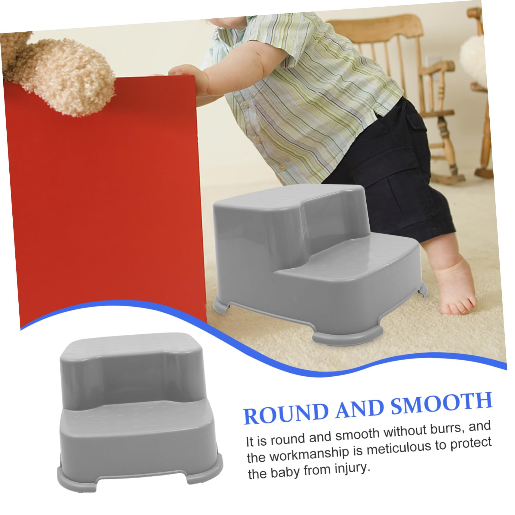Abaodam Taburete de Entrenamiento para Niños Antideslizante de Plástico PP y TPE, Redondo, Estable Rebabas, Adecuado para Baño Infantil Seguro y Cómodo Color Aleatorio