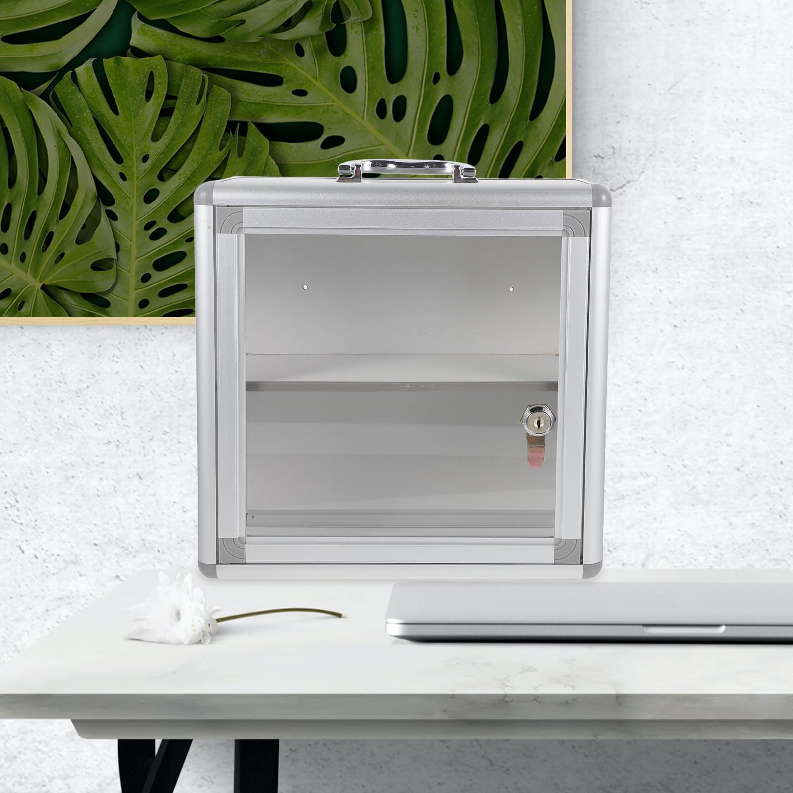 Cabilock Botiquín de Primeros Auxilios de Pared Diseño Jerárquico y Cierre de Seguridad, Gran Capacidad, Material de Aleación y Acrílico para Uso en Hogar y Oficina