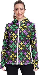 Women's UPF 50+ Sun Protection UV Jacket - Zip Up Hoodie Long Sleeve Hiking Fishing Shirt with Pockets Thumb Hole