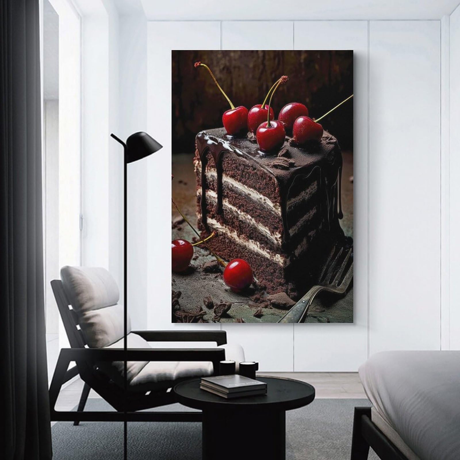 Junmoney Room Decor Wall Art Sweet Cherry Cake, 16x24inch(40x60cm), for Gallery Wall Layouts in Home Or Office, Home Wall Art for Statement Displays
