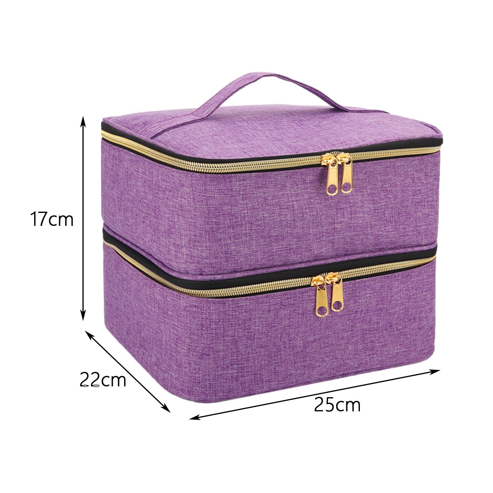 Organizer na lakier do paznokci mieści 30 butelek, podróżny futerał na lakier do paznokci, 2 zestaw (fioletowy), 25cmx22cmx17cm, jako opis