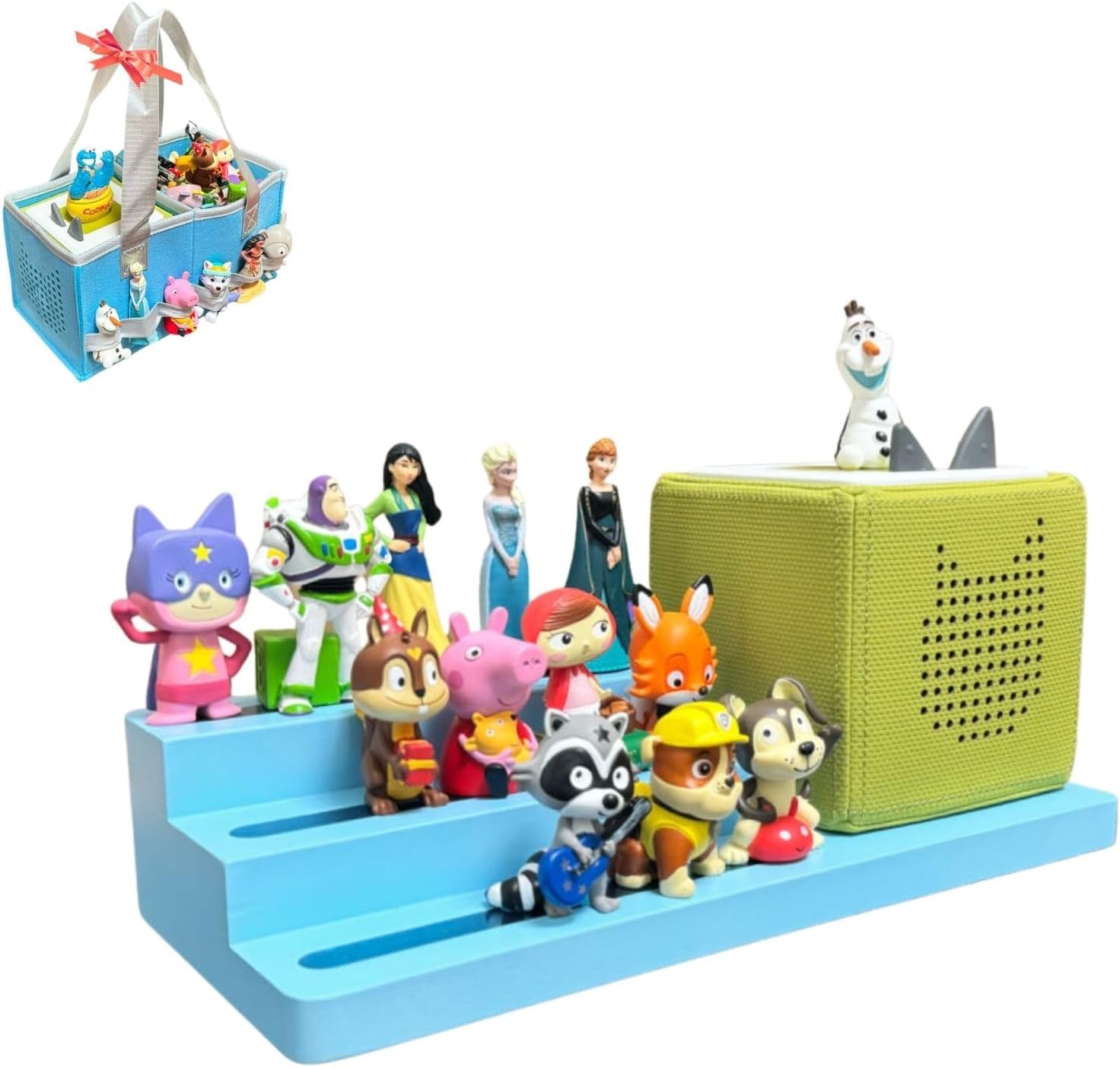 Tonie Shelf for toniebox1 and toniebox2, 4 Tiered Magnetic Display Shelf,Tonie Figure Holder Tonies Stand for Kids Room (4-Tiered)