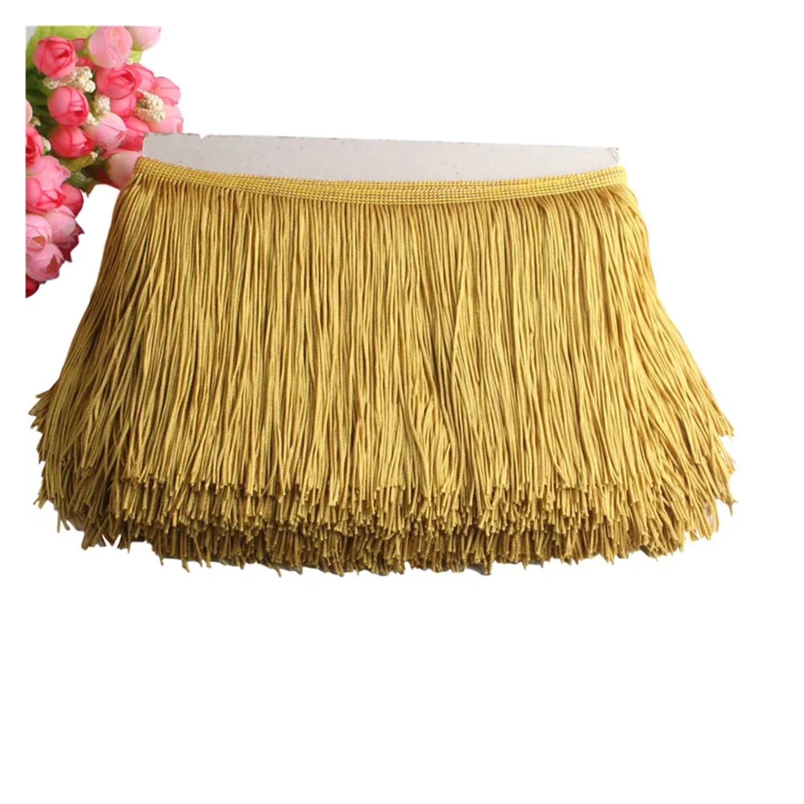 Ribete de flecos de 10cm con borlas elegantes para vestidos latinos y ropa de escenario de 1 yarda