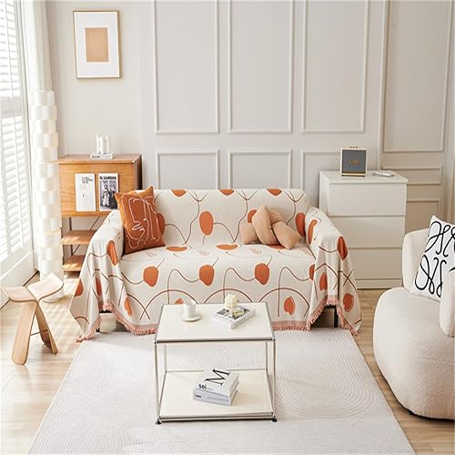 Miniatura 2 de LOHEVANG Fundas de sofá bohemias con forma reversible de felpilla suave, funda moderna para sofá modular, manta con corazón, naranja, 71 pulgadas de