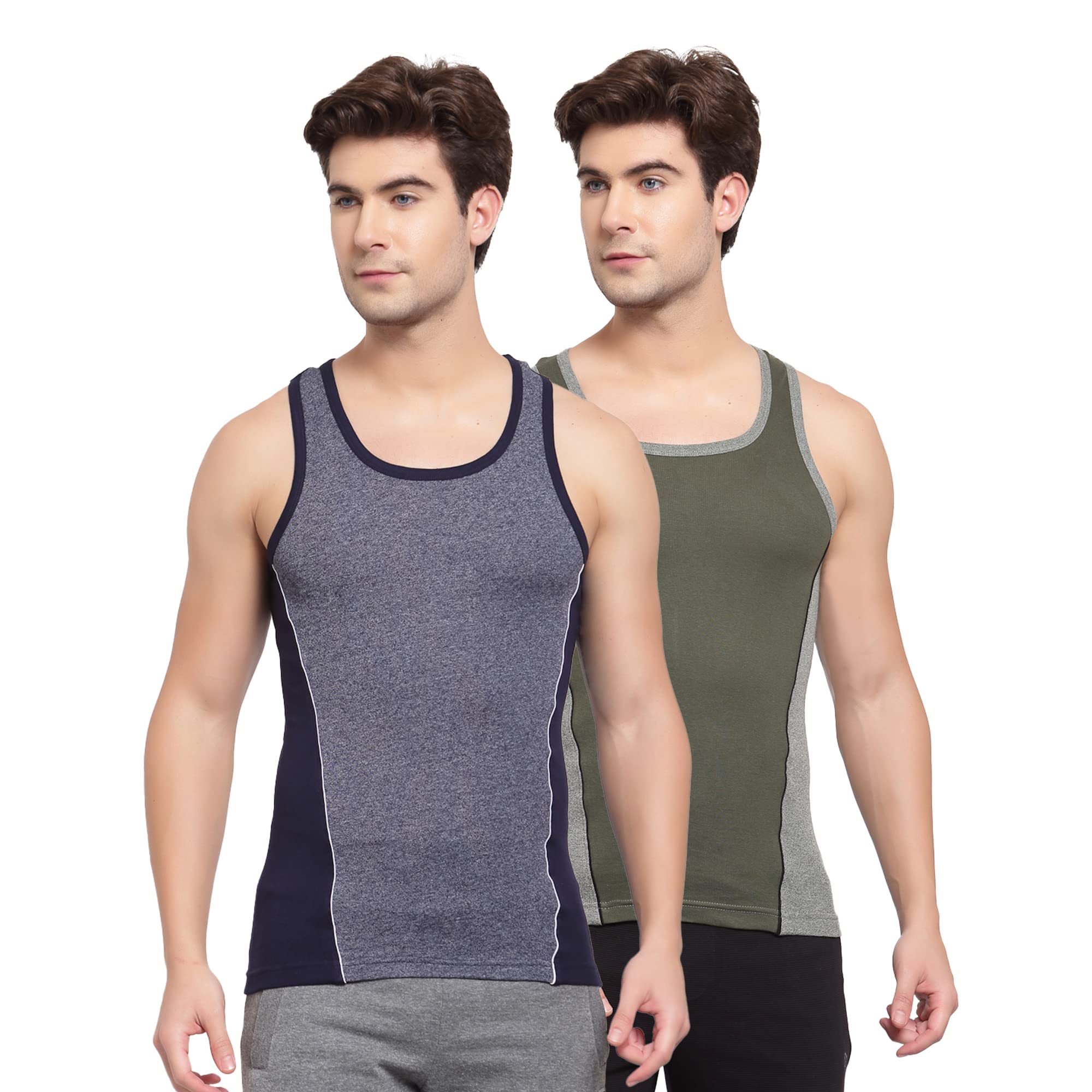 Men's Round Neck Solid Vest, Premium Super Soft Cotton, Ultra Light (Combo Pack)-image-37