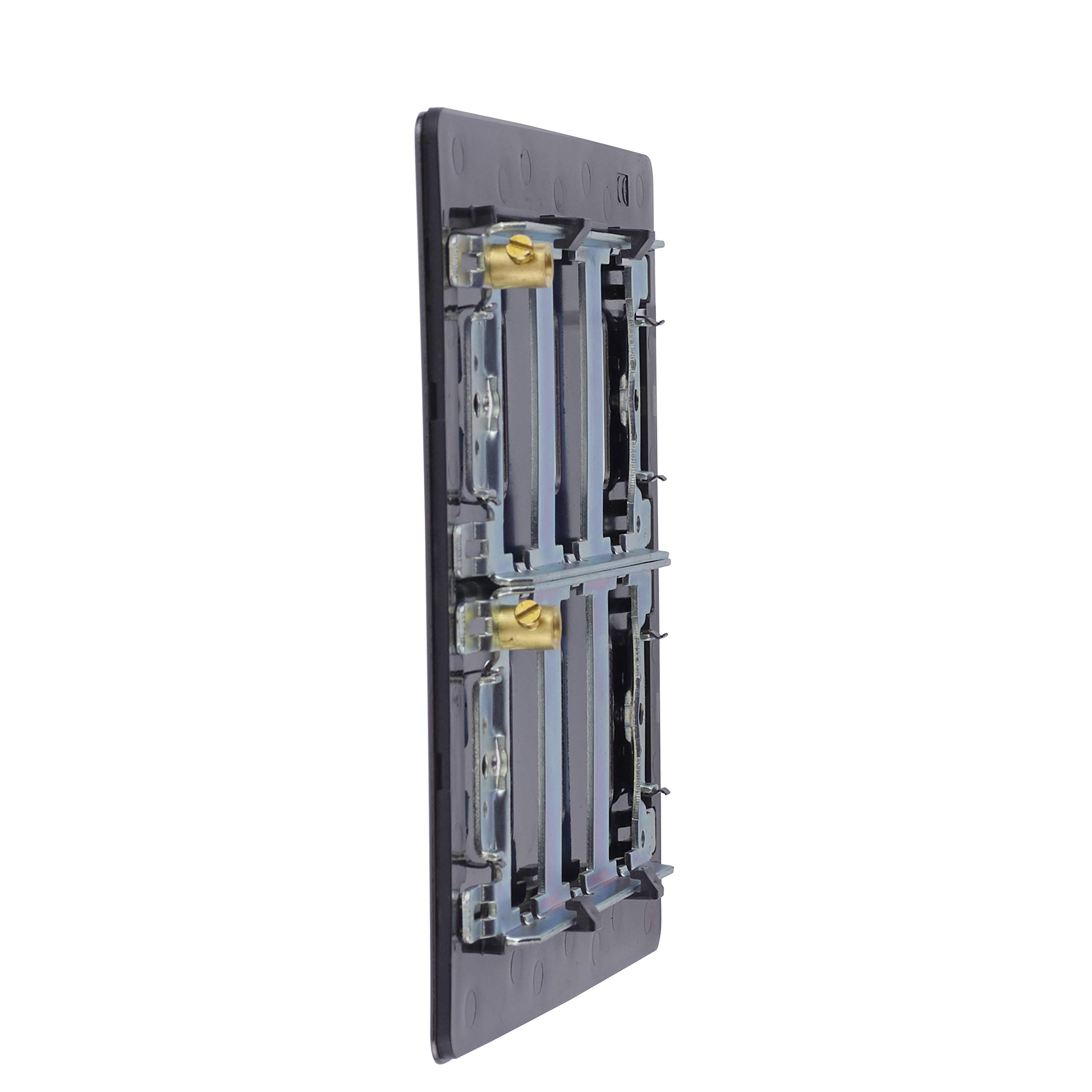 Schneider Electric GUGS06GBN - Placche Piastra Piatta Interruttori Luce, 6 Bande, Nichel Nero - Foto 2