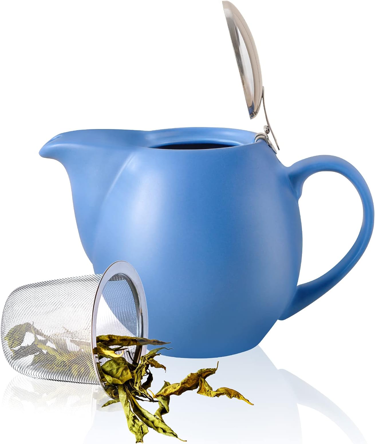 Tealyra Marble Porcelain Teapot Red 22ounce (23 cups