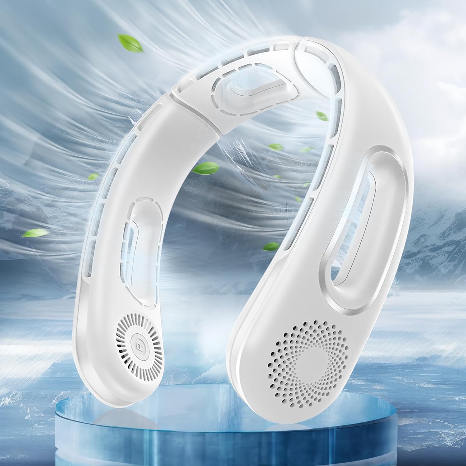 Hotsales Neck Fan Hands Free Bladeless Neck Fans Portable Rechargeable 360 Cooling Neck Fan 4 Speeds Quiet 5200