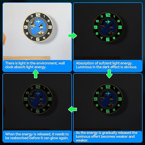 Miniatura 5 de Reloj de pared decorativo, funciona con pilas (AA batería no incluida), 12 pulgadas, marco de metal, silencioso sin tictac, textura de alta gama,