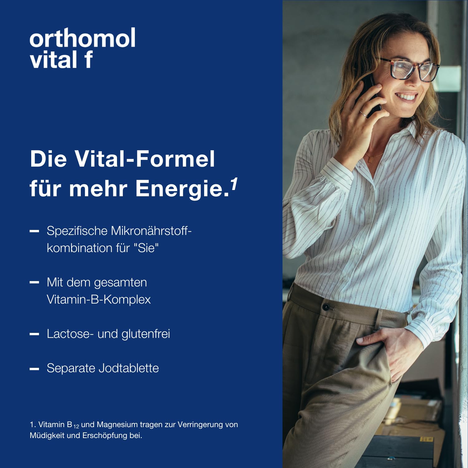 Orthomol Vital f für Frauen - bei Müdigkeit - mit B-Vitaminen, Omega-3-Fettsäuren, Magnesium - Granulat/Tabletten/Kapseln à 30 x Tagesportionen - Grapefruit-Geschmack