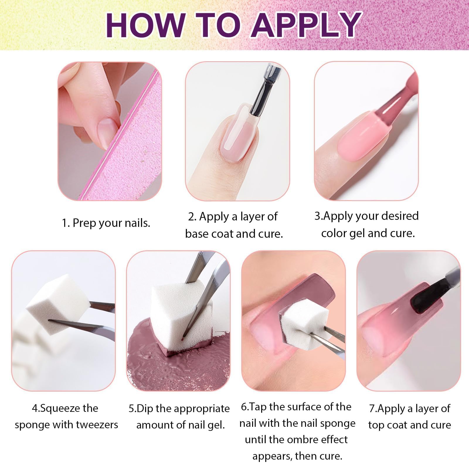 Gradient Painting Gel, 24 Colors Ombre Gel Nail Polish for Ombre Nails Aura Nails, French Manicure DIY Nail Art,Palette A