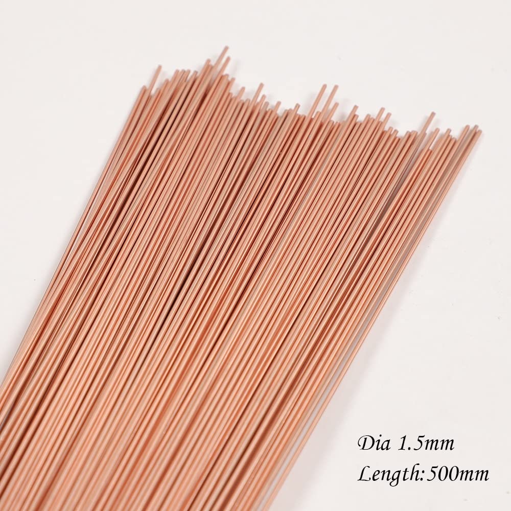 Mosiężne pręty spawalnicze - Drut spawalniczy z elektrodą fosforowo-miedzianą, długość 50cm(3.0mm 5pcs)