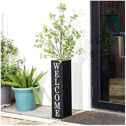 Glitzhome Letrero de madera maciza de 30 pulgadas de alto para porche, casa rústica con techo 3D en forma de caja "HOME" para decoración de porche