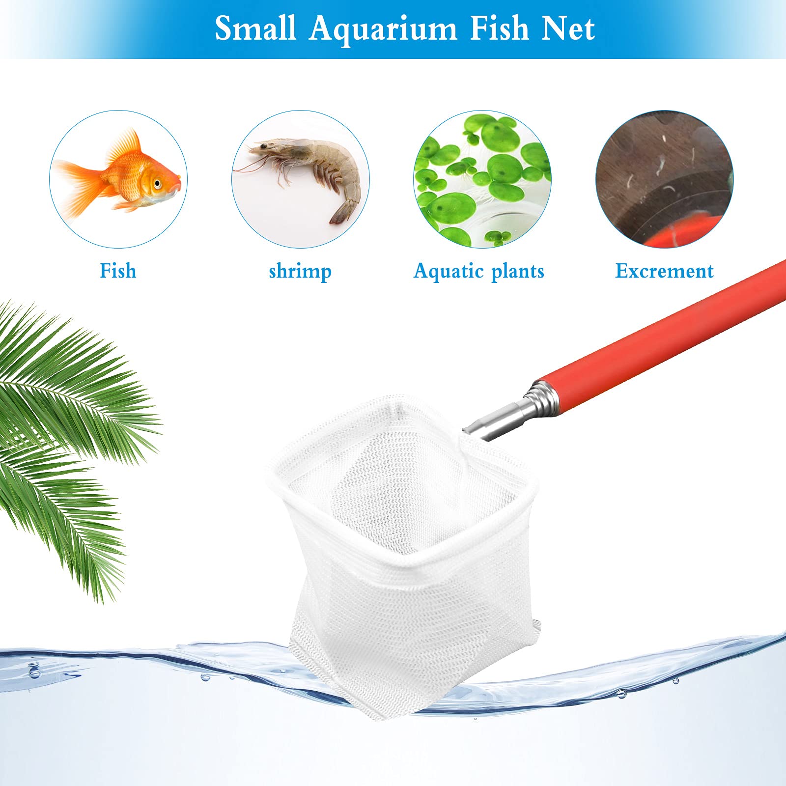 Épuisette de Pêche, 2 Pcs Épuisettes de Pêche Télescopique Utilisent Une Conception Rétractable, Filet de Pêche Télescopique en Matériau Souple, Filet de Pêche pour Aquarium ne Nuira Pas au Poisson