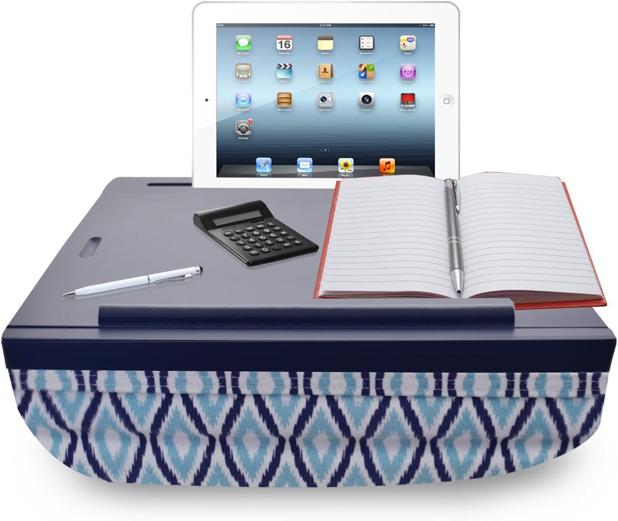 Portable Cushion Lap Desk With Storage - Blue Cat eye