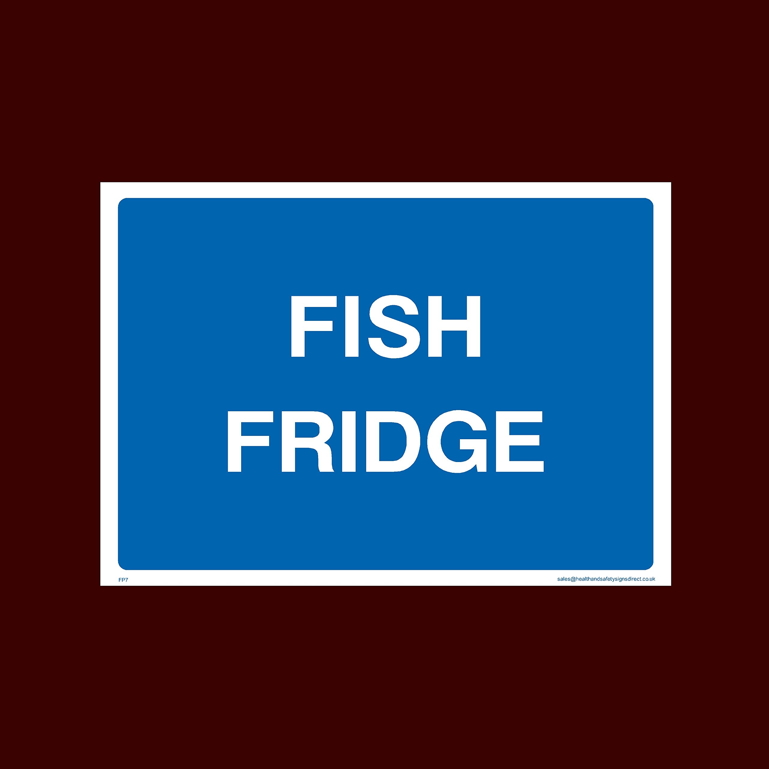 Ussp&S Fish Fridge Sticker/Self Adhesive Sign - Raw, Cooked, Preparation, Fish, Food, Wash Hands (Fp7)