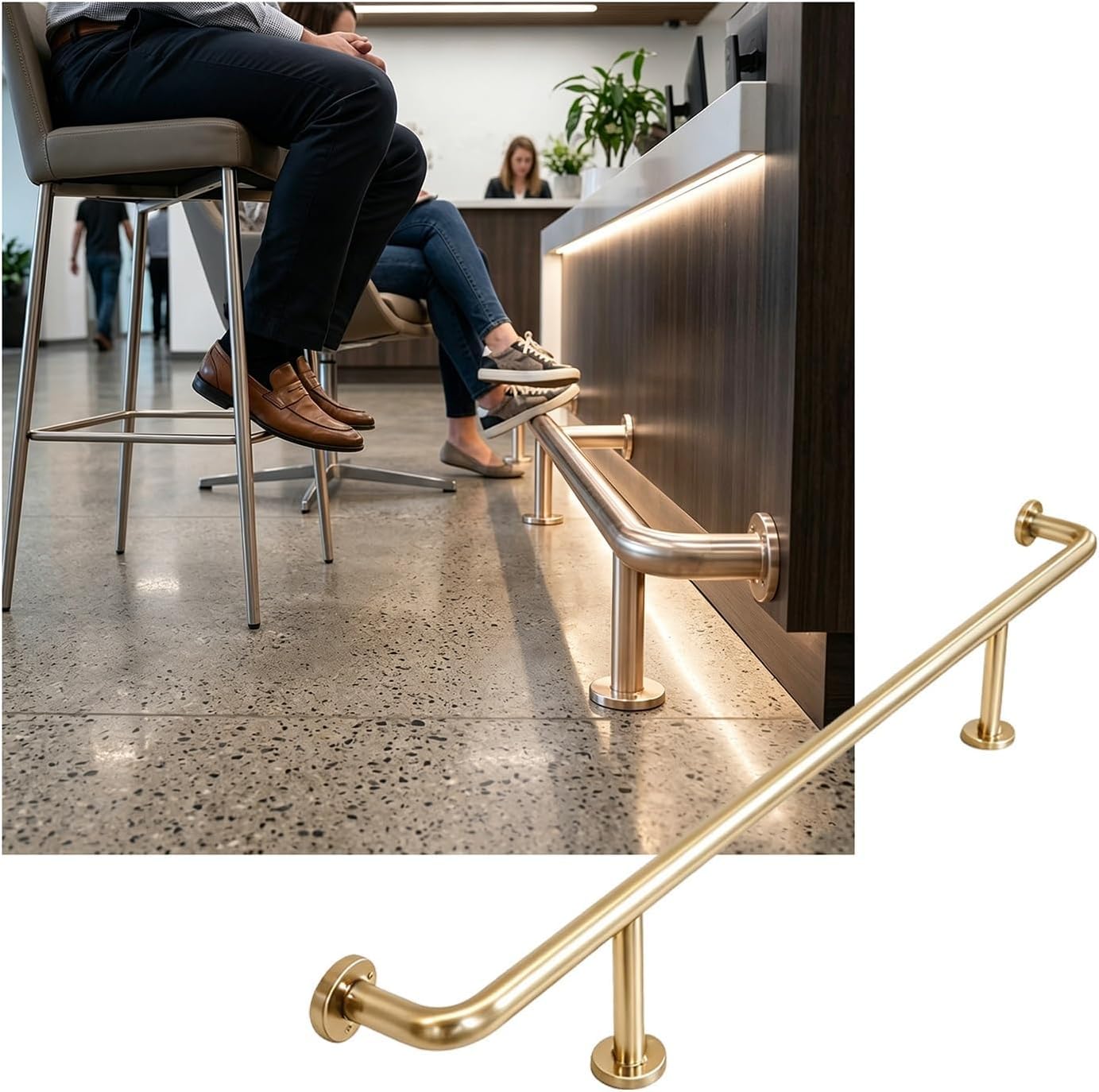 Kit barre de pieds en acier inoxydable 1,5m pour comptoir de cuisine et café