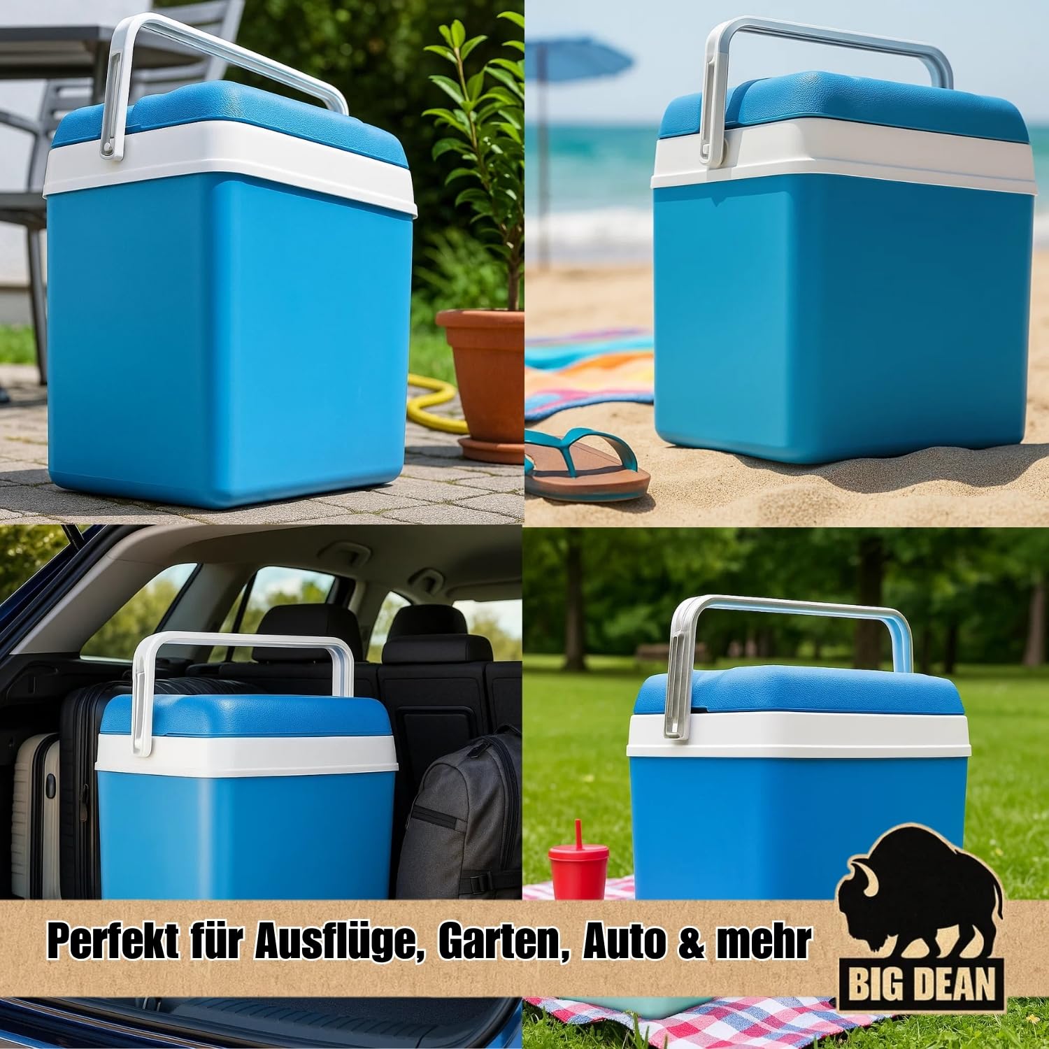 Kühlbox inkl. 12 Kühlakkus 24 Liter Kühlbox mit Akku für bis zu 11 h Kühlung