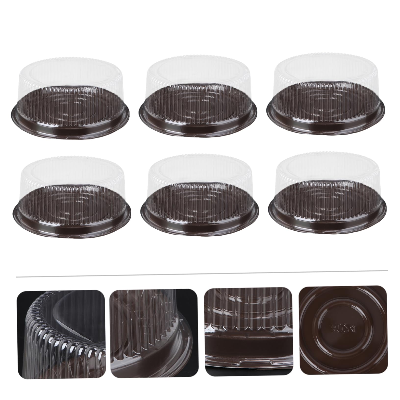 Cabilock 10pcs 8 Inch Round Cake Keepers Plastic Cake Boxes Lid Holders for Sweets Sushi Fruit Party Supplies