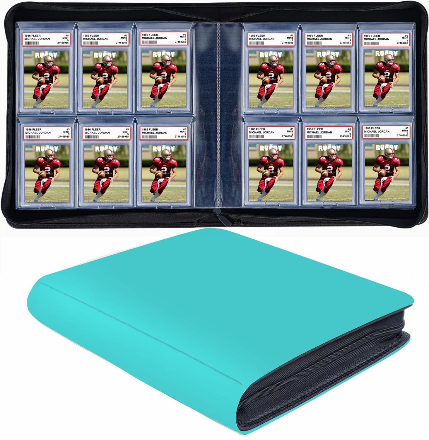 Amazon.com: 60 Pockets Graded Card Binder, Toploading PSA Slab Holder  Album, PU Leather Graded Card Storage Binder, Premium 6 Pocket PSA Card  Binder Album with Sleeves (Teal) : Toys & Games