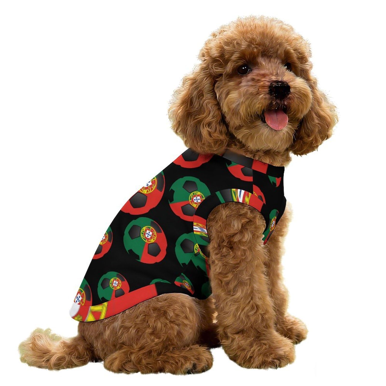 Portuguese Soccer Ball Portugal Flag Dog T Shirt Puppy Costume Clothes Summer Sleeveless Tank Top