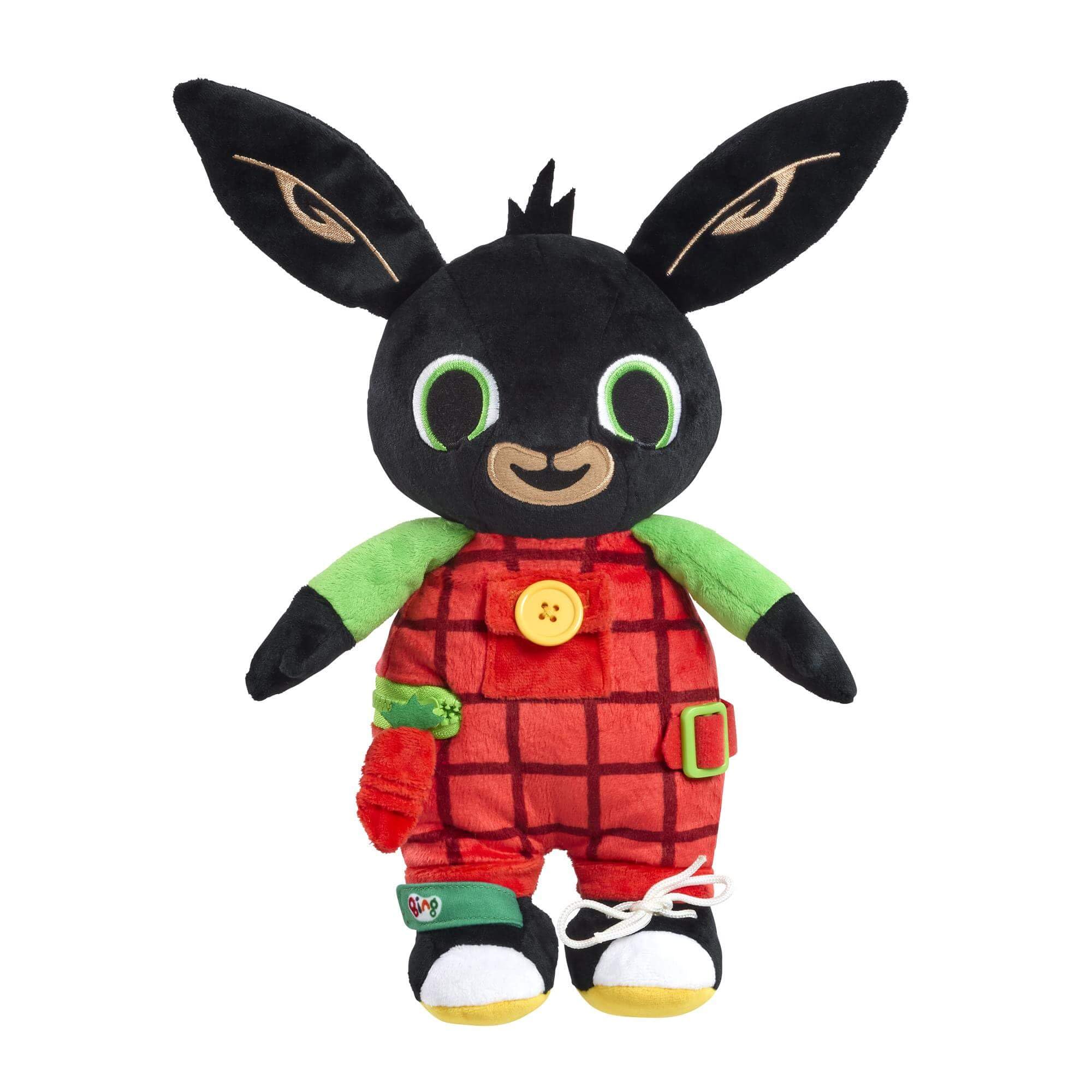 Rainbow Designs Bing Learn to Dress Soft Toy - Interactive Baby with Buttons, Zips, Laces & Velcro - Sensory for Babies Developing Fine Motor Skills - Cuddly Kids Toy for Preschool Learning