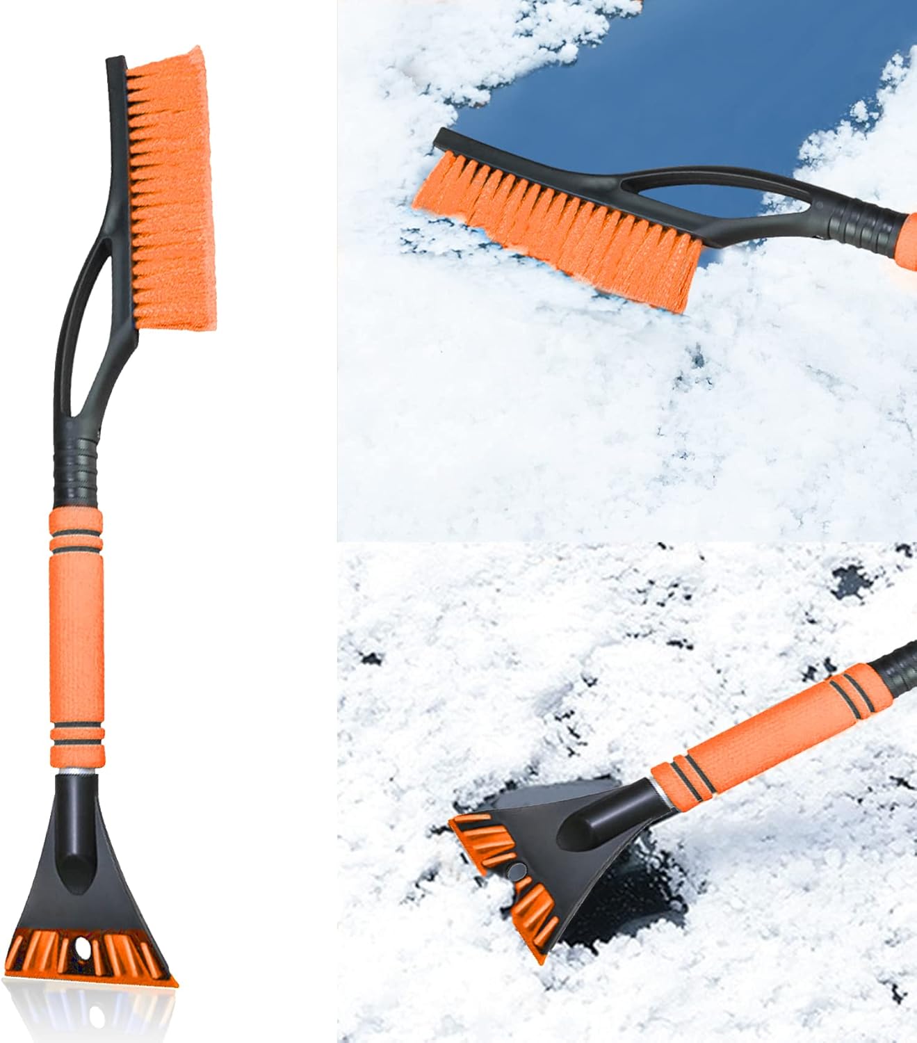 Snow Brush for Car, Snow Shovel, 25 Inch 2 in 1 Snow Brush and Detachable Ice Scraper with Ergonomic Foam Grip for Windshield Snow Ice Removal, Car Accessories Universal for Car SUV Truck