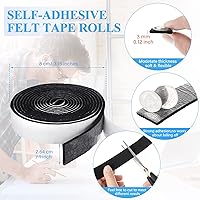 Vista 71 de Zonon 4 rollos de tiras de fieltro de 120 pulgadas con cinta adhesiva de fieltro para muebles, rollos de tiras autoadhesivas de poliéster resistente