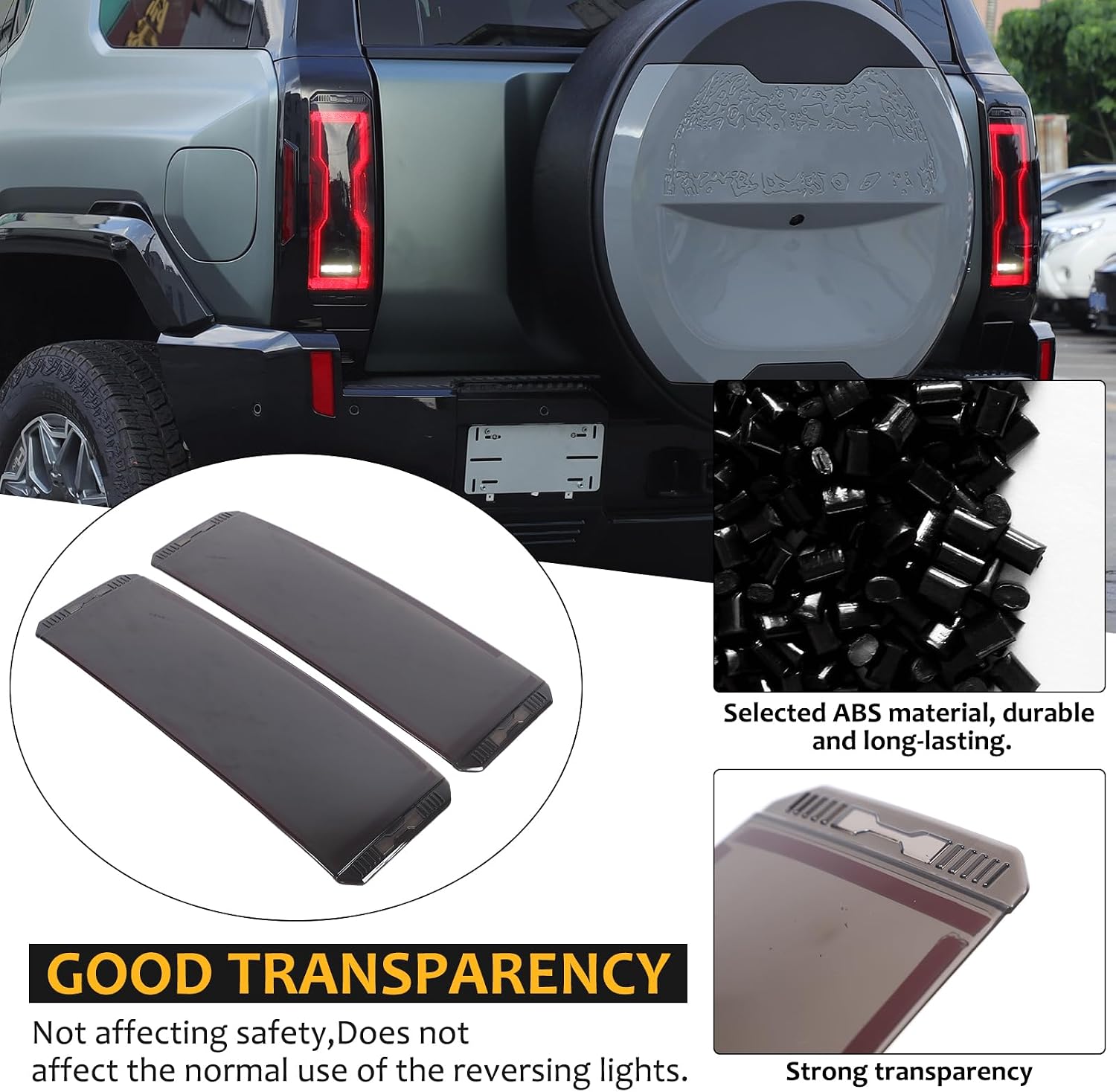 Taillight Cover Compatible with Hummer EV 2024 2025 2026 SUV Rear Bumper Tail lamp Decorative Protection Trim Smoked Tail Light Shell Trim Cover