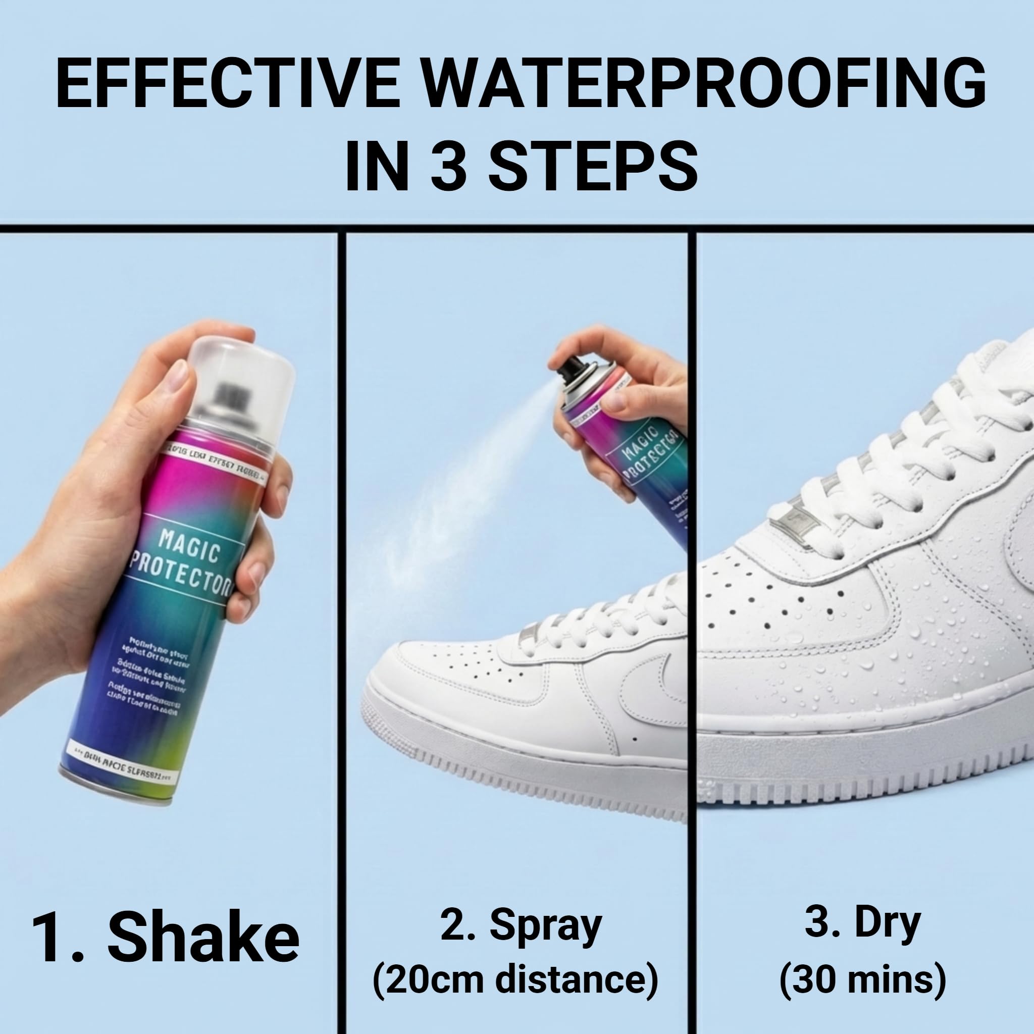 Bama Magic Protector - impregnujący spray – przyjazna środowisku ochrona dla sneakersów, skóry i tkanin – bez silikonu i bez gazu pędnego – 200 ml