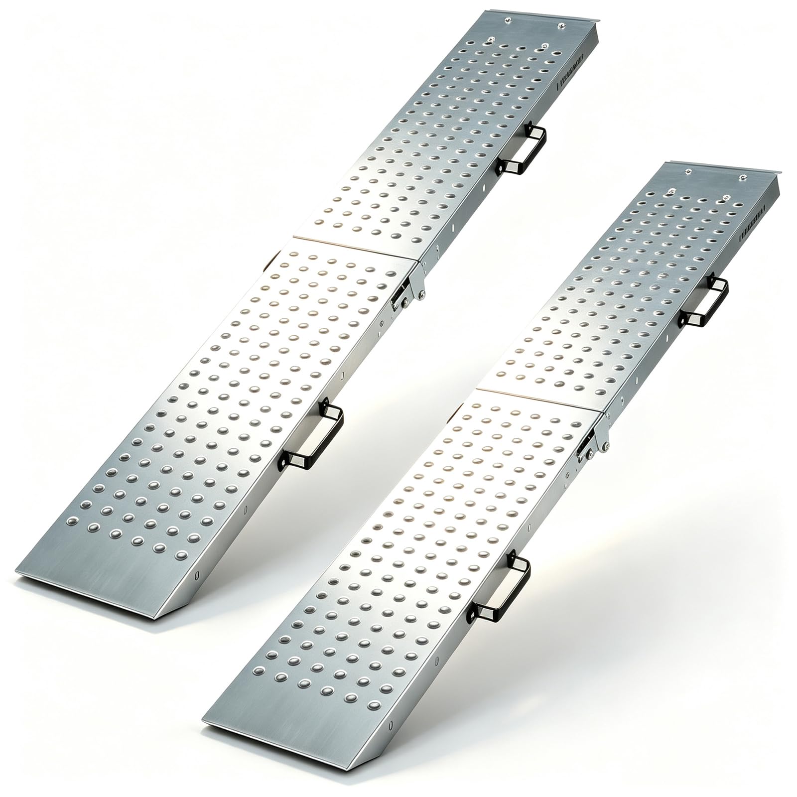 SOARS Set di 2 Rampe di Carico Pieghevoli, Portata 400 KG | Rampe di Carico in Metallo Resistente con Superficie Antiscivolo e Maniglie Pratiche per Auto, Camper e Furgone