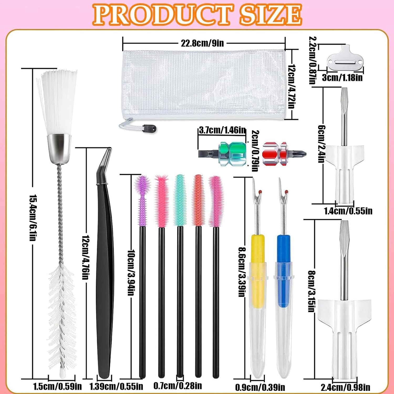 Sewing Machine Cleaning Tools - Seam Ripper - Sewing Machine Cleaning Brushes with Storage Bag,for Repair Craft Room Workshop Studio Desk