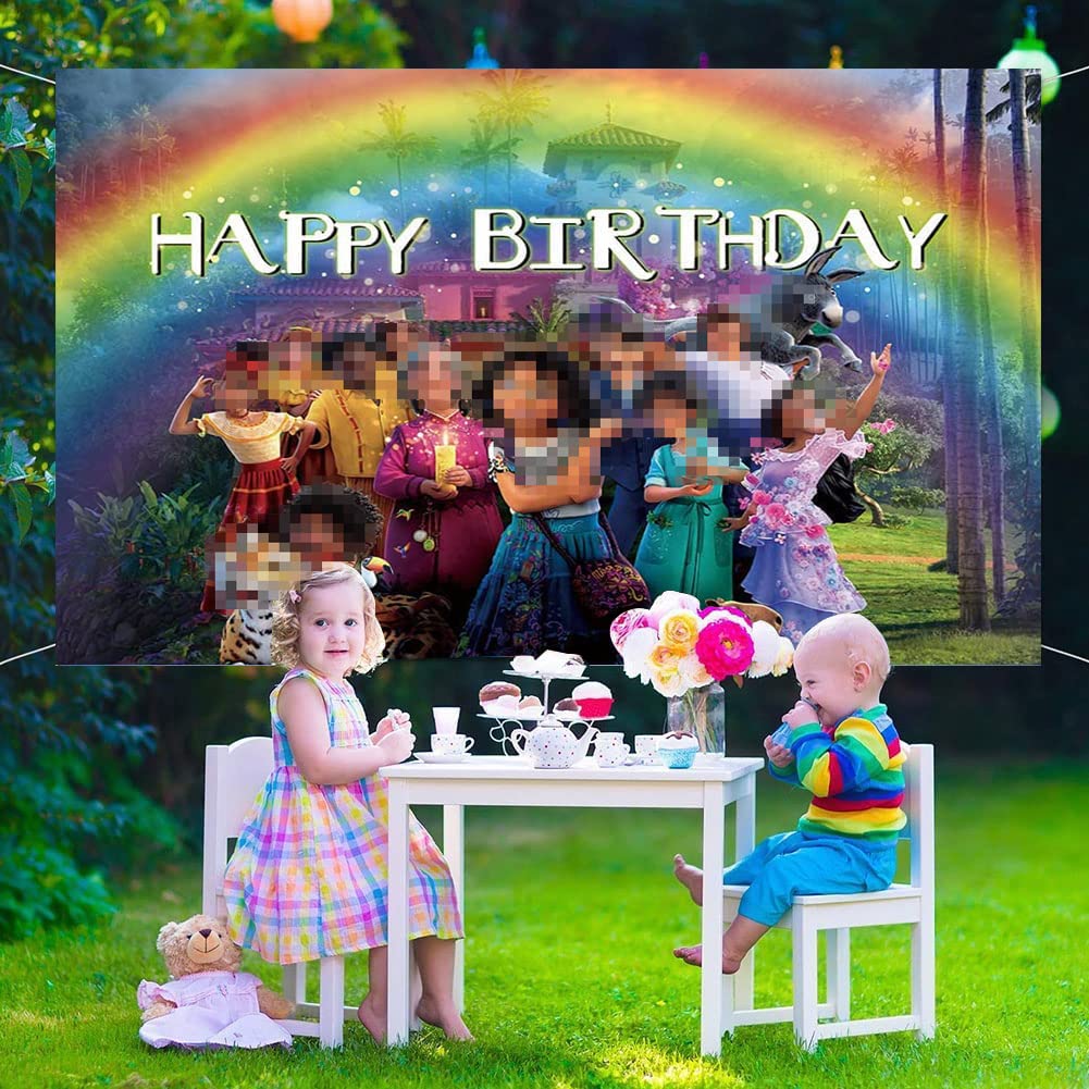 SHAMO Sfondo di Compleanno a Tema Encanto, Sfondo Fotografico per Stile Colombiano ,Decorazione per Feste Banner Up Party Photo Props 5 x 3 Piedi (1,5 x 1 m)