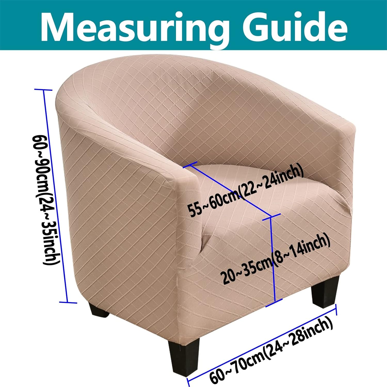Konsilsa Jacquard Club Chair Slipcover, High Stretch Machine Ultra Soft Tub Chair Cover 1 Piece Spandex Armchair Slipcovers Form Fitted Chair Protectors Cover for Office Hotel Bar (Color : Yellow)