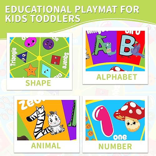 Miniatura 3 de Alfombra redonda de felpa ABC para niños, alfombra de juegos educativa esponjosa de 4 pies, alfombra de juego con forma de número del alfabeto, de