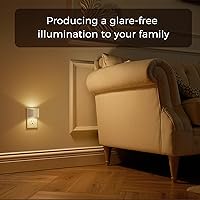 Vista 4 de L LOHAS LED - Luces nocturnas enchufables en la pared con 3CCT ajustable (1600K/3000K/5000K), luz nocturna de 1W enchufable en la pared, sensor