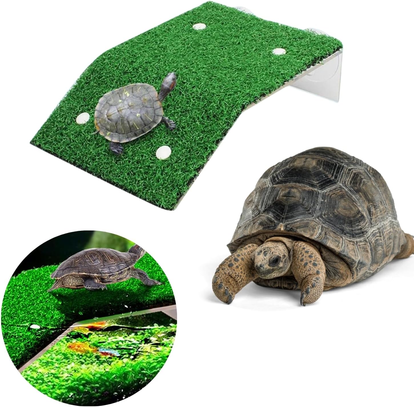 Turtle Platform Grass, Natural Floating Basking Dock for Aquarium, Reptile Tanks & Terrariums, Enhance Your Pet's Habitat, Turtle Basking Dock