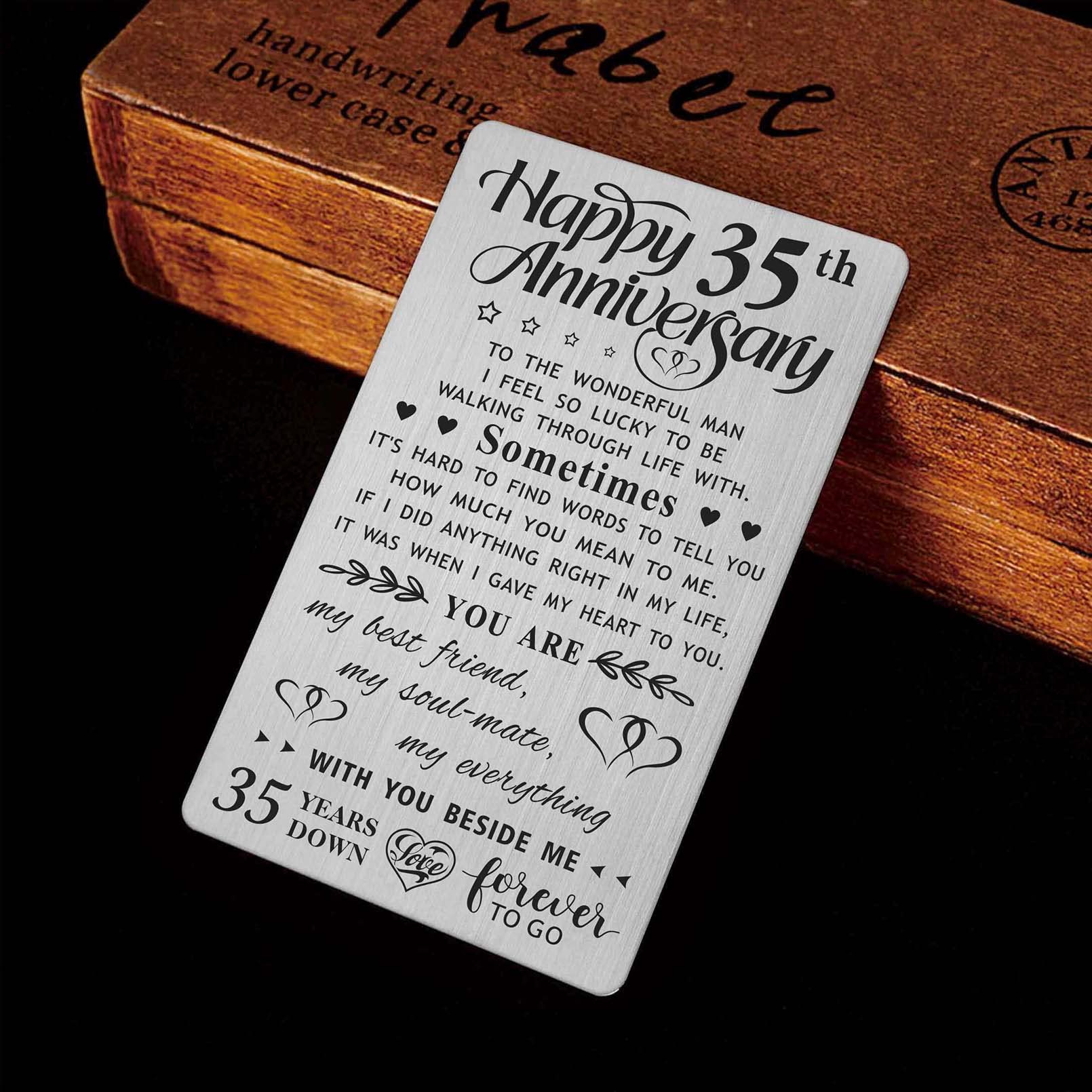 Biglietto Auguri Divertente Per 35° Anniversario Di Matrimonio – Formato 20x13.5cm Con Busta Rossa