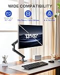 HUANUO FlowLift™ Pro Monitor Arm for 13–32" Screens, MechaSpring™ Monitor Mount, Fully-Adjustable Monitor Stand with Tilt/Swivel/Rotation, Tool-Free VESA Mount, C-Clamp/Grommet Base, Max Load 19.8 lbs